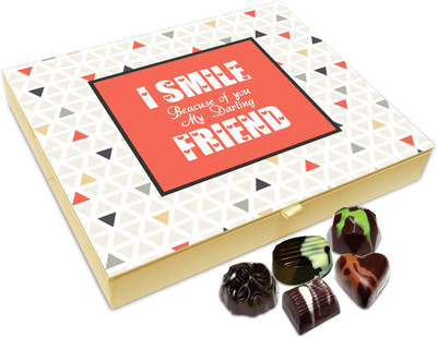 

Chocholik Friendship Gift Box - I Smile Because Of You Chocolate Box For Friends - 20pc Truffles(240 g)