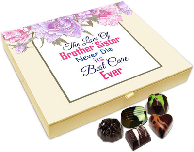 

Chocholik Rakhi Gift Box - Love Of Brother Sister Never Dies Chocolate Box For Brother / Sister - 20pc Truffles(240 g)