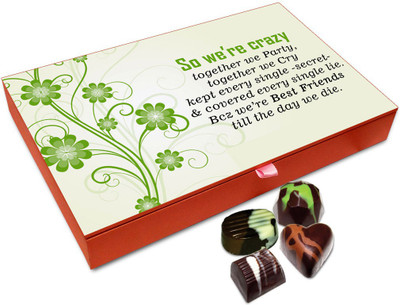 

Chocholik Friendship Gift Box - We Are Crazy Friends Chocolate Box - 12pc Truffles(144 g)