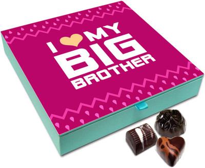 

Chocholik Rakhi Gift Box - I Love My Handsome Big Brother Chocolate Box For Brother / Sister - 9pc Truffles(108 g)