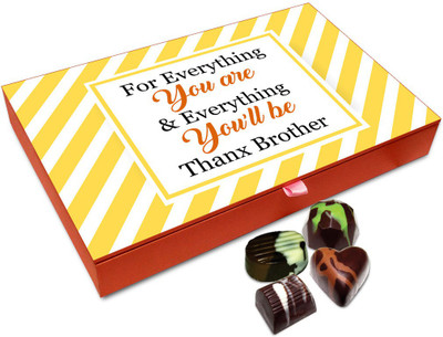 

Chocholik Rakhi Gift Box - Thanks For Everything You Are Brother Chocolate Box For Brother / Sister - 12pc Truffles(144 g)