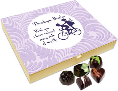 

Chocholik Rakhi Gift - Enjoyed Every Ride With My Brother Chocolate Box For Brother / Sister - 20pc Truffles(240 g)