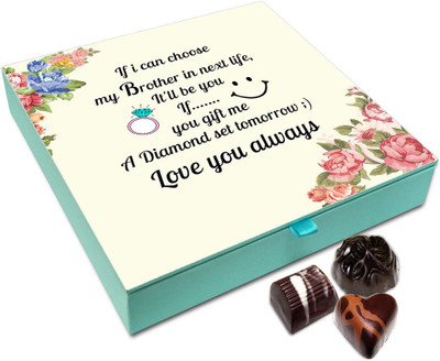 

Chocholik Rakhi Gift Box - Brother I Love You Always Chocolate Box For Brother / Sister - 9pc Truffles(108 g)