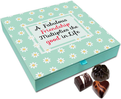 

Chocholik Friendship Gift Box - A Fabulous Friendship Multiplies The Good In Life Chocolate Box For Friends - 9pc Truffles(108 g)