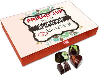 

Chocholik Friendship Gift Box - Friendship Are Tied With Heartstrings Chocolate Box - 12pc Truffles(144 g)