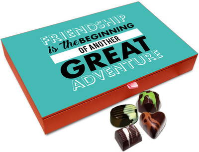 

Chocholik Friendship Gift Box - Friendship Is Beginning Of Great Adventure Chocolate Box For Friends - 12pc Truffles(144 g)