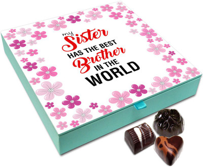 

Chocholik Rakhi Gift Box - Sister Best Brother Chocolate Box For Brother / Sister - 9pc Truffles(108 g)