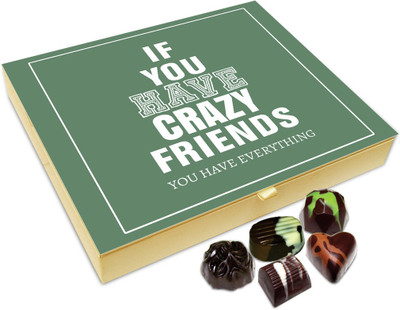 

Chocholik Friendship Gift Box - U Have Everything With Crazy Friends Chocolate Box For Friends - 20pc Truffles(240 g)