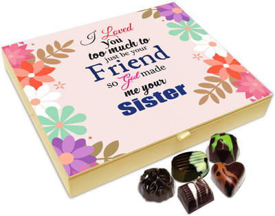 

Chocholik Rakhi Gift Box - A Friend Like Sister Chocolate Box For Brother / Sister - 20pc Truffles(240 g)