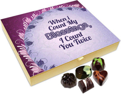 

Chocholik Rakhi Gift - I Count You Twice In My Blessings Chocolate Box For Brother / Sister - 20pc Truffles(240 g)