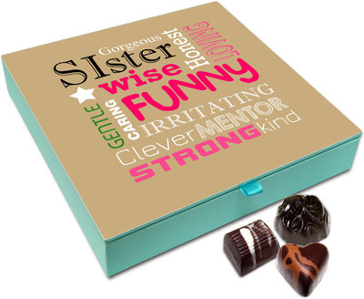 

Chocholik Raksha-bandhan Gift Box - Gorgeous Sister Chocolate Box For Brother / Sister - 9pc Truffles(108 g)