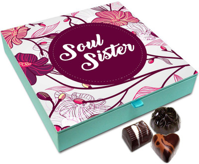 

Chocholik Rakhi Gift Box - Soul Sisters Chocolate Box For Brother / Sister - 9pc Truffles(108 g)