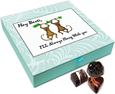 

Chocholik Friendship Gift Box - Hey Besti I'll Always Hang With You Chocolate Box For Friends - 9pc Truffles(108 g)