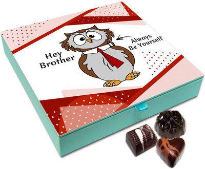 

Chocholik Rakhi Gift Box - Hey Brother Always We Yourself Chocolate Box For Brother / Sister - 9pc Truffles(108 g)