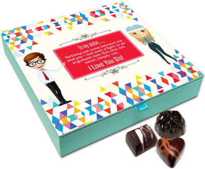 

Chocholik Rakhi Gift Box - Nothing Can Come In Between You And Me Chocolate Box For Brother / Sister - 9pc Truffles(108 g)