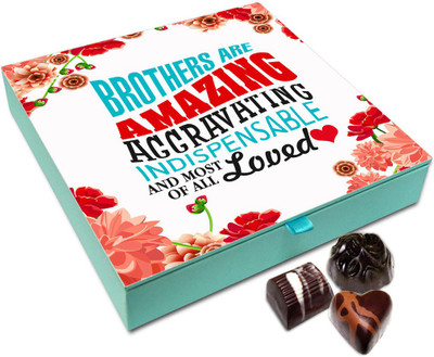 

Chocholik Raksha-bandhan Gift Box - Brothers Are Amazing Chocolate Box For Brother / Sister - 9pc Truffles(108 g)