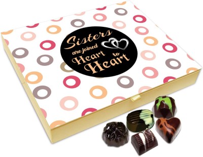 

Chocholik Rakhi Gift Box - Sisters Are Joined Heart To Heart Chocolate Box For Brother / Sister - 20pc Truffles(240 g)