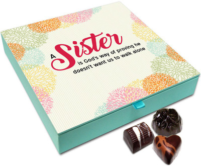 

Chocholik Rakshabandan Gift Box - A Sis Is God's Way Chocolate Box For Brother / Sister - 9pc Truffles(108 g)