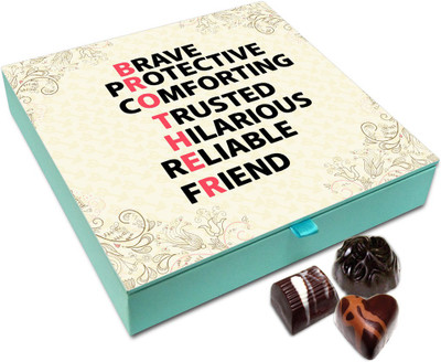 

Chocholik Rakhi Gift Box - To My Brave Brother Chocolate Box For Brother / Sister - 9pc Truffles(108 g)
