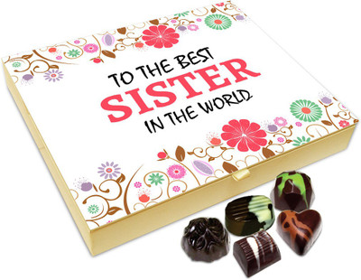 

Chocholik Rakhi Gift Box - To The Best Sister In The World Chocolate Box For Brother / Sister - 20pc Truffles(240 g)