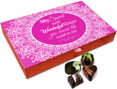 

Chocholik Rakhi Gift Box - To My Wonderful And Special Sister Chocolate Box For Brother / Sister - 12pc Truffles(144 g)