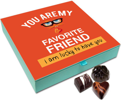 

Chocholik Friendship Gift Box - I Am Glad To Have A Friend Like You Chocolate Box For Friends - 9pc Truffles(108 g)