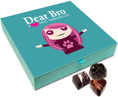 

Chocholik Rakshabandan Gift Box - I Miss You Too Much Chocolate Box For Brother / Sister - 9pc Truffles(108 g)