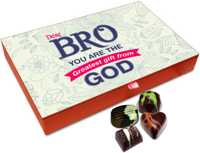 

Chocholik Rakhi Gift Box - Brother You Are The Greatest Gift From God Chocolate Box For Brother / Sister - 12pc Truffles(144 g)