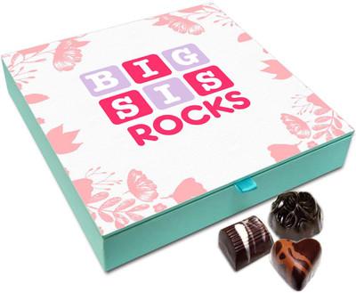 

Chocholik Rakshabandan Gift Box - Big Sis Rocks Chocolate Box For Brother / Sister - 9pc Truffles(108 g)