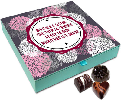 

Chocholik Rakhi Gift Box - Brother And Sister Together As A Friend Chocolate Box For Brother / Sister - 9pc Truffles(108 g)