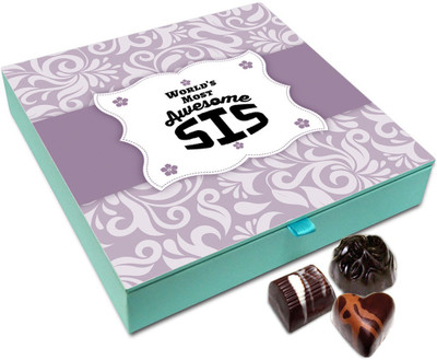 

Chocholik Rakshabandan Gift Box - Awesome Sister Ever Chocolate Box For Brother / Sister - 9pc Truffles(108 g)