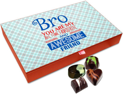 

Chocholik Rakhi Gift Box - Bro You Are MY All Time Favorite Chocolate Box For Brother / Sister - 12pc Truffles(144 g)