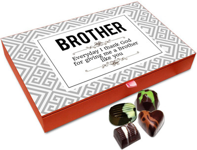 

Chocholik Rakhi Gift Box - Brother For Me You Are Gift From God Chocolate Box For Brother / Sister - 12pc Truffles(144 g)