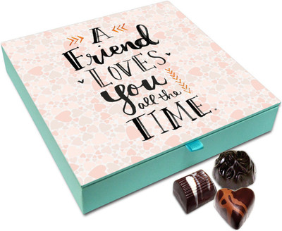 

Chocholik Friendship Gift Box - A Friend Loves You In Every Situation Chocolate Box For Friends - 9pc Truffles(108 g)