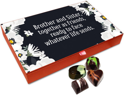 

Chocholik Rakhi Gift Box - Brother And Sister Together Always Chocolate Box For Brother / Sister - 12pc Truffles(144 g)