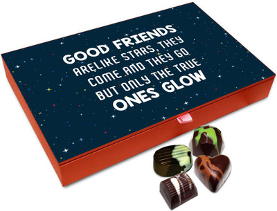 

Chocholik Friendship Gift Box - True Friends Glow Like Stars Chocolate Box For Friends - 12pc Truffles(144 g)