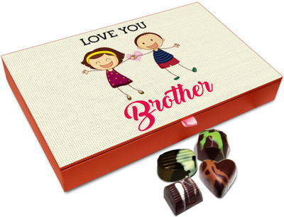 

Chocholik Rakhi Gift Box - Love You Brother Very Much Chocolate Box For Brother / Sister - 12pc Truffles(144 g)