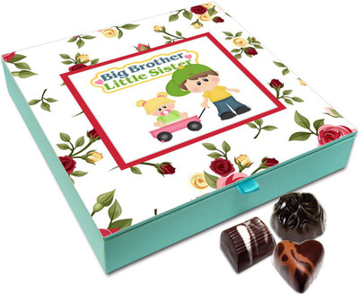 

Chocholik Rakhi Gift Box - Big Brother Little Sister Chocolate Box For Brother / Sister - 9pc Truffles(108 g)