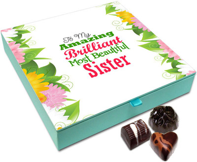 

Chocholik Rakshabandan Gift Box - To My Amazing Brilliant Sister Chocolate Box For Brother / Sister - 9pc Truffles(108 g)