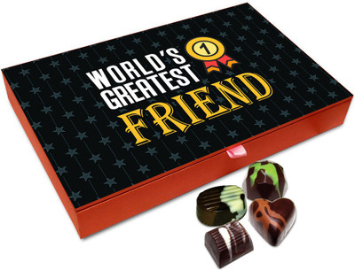 

Chocholik Friendship Gift Box - World's Greatest Friend Chocolate Box - 12pc Truffles(144 g)
