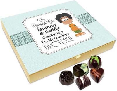 

Chocholik Rakhi Gift - My Brother Will Always Be My Greatest Gift Chocolate Box For Brother / Sister - 20pc Truffles(240 g)