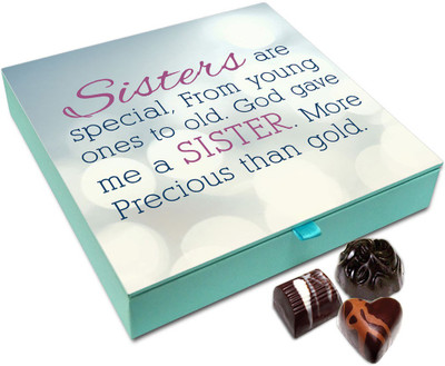

Chocholik Rakhi Gift Box - Sisters Are Special Gift From God Chocolate Box For Brother / Sister - 9pc Truffles(108 g)