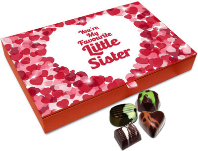 

Chocholik Rakhi Gift Box - You are MY Favorite Little Sister Chocolate Box For Brother / Sister - 12pc Truffles(144 g)
