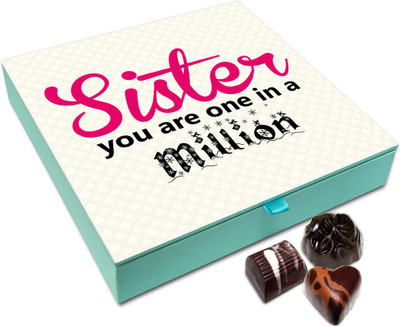 

Chocholik Rakshabandan Gift Box - Sister One In Million Chocolate Box For Brother / Sister - 9pc Truffles(108 g)