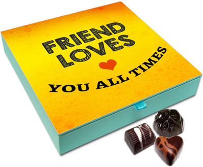 

Chocholik Friendship Gift Box - A True Friend Will Love You All The Time Chocolate Box For Friends - 9pc Truffles(108 g)