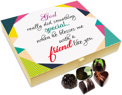 

Chocholik Friendship Gift Box - Thanks God For Blessing Me With Friend Like You Chocolate Box For Friends - 20pc Truffles(240 g)