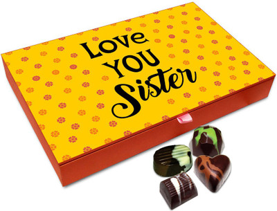 

Chocholik Rakhi Gift Box - Love You My Sister Chocolate Box For Brother / Sister - 12pc Truffles(144 g)