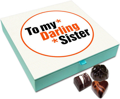 

Chocholik Raksha-bandhan Gift Box - Darling Sister Chocolate Box For Brother / Sister - 9pc Truffles(108 g)