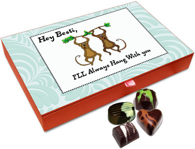 

Chocholik Friendship Gift Box - Hey Besti I'll Always Hang With You Chocolate Box For Friends - 12pc Truffles(144 g)