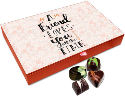 

Chocholik Friendship Gift Box - A Friend Loves You In Every Situation Chocolate Box For Friends - 12pc Truffles(144 g)